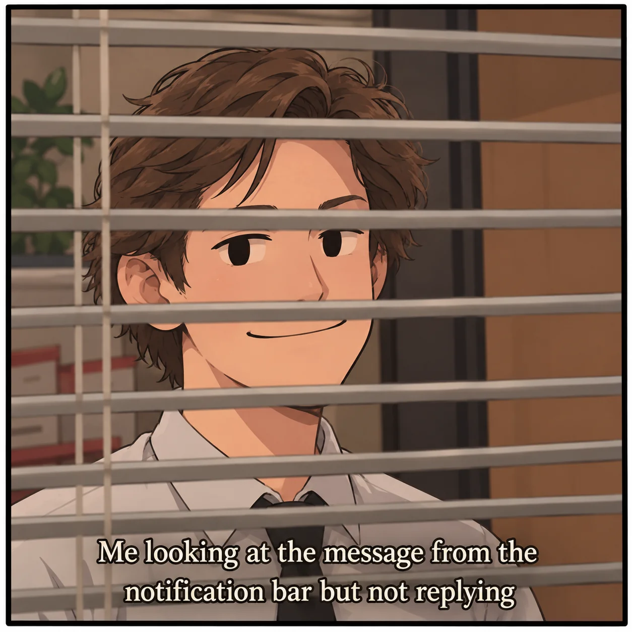 A meme about reading messages in notification previews to avoid replying.